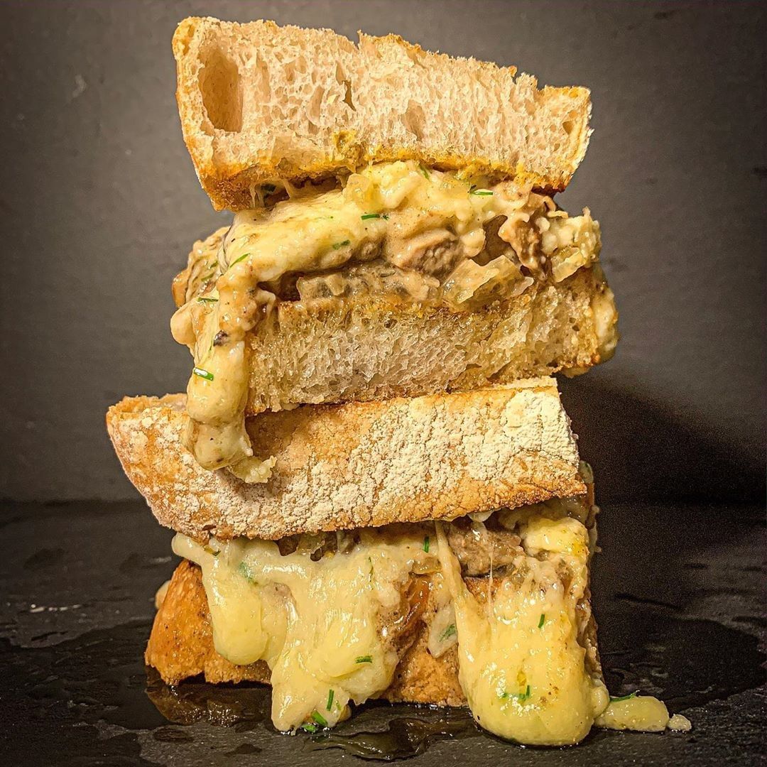 Creamy Steak and Mushroom Sandwich