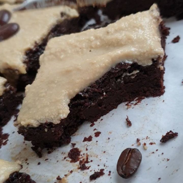 Healthy Zucchini Brownies with Espresso Cashew Frosting