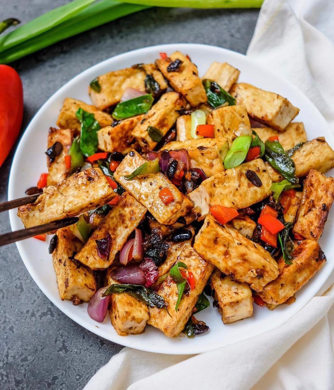 Stir-Fried Black Bean Tofu