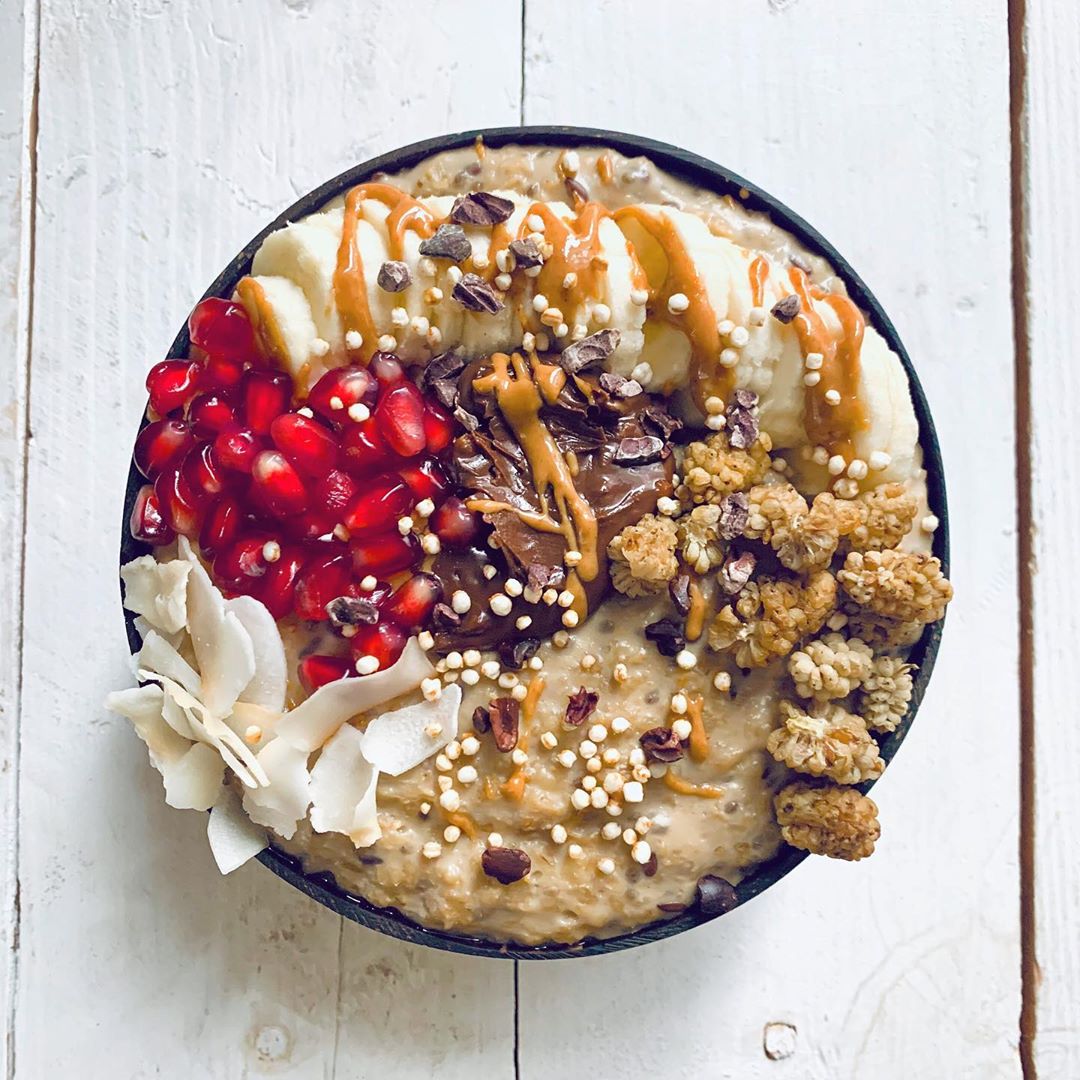 Simple Coffee Oats Breakfast with Toppings