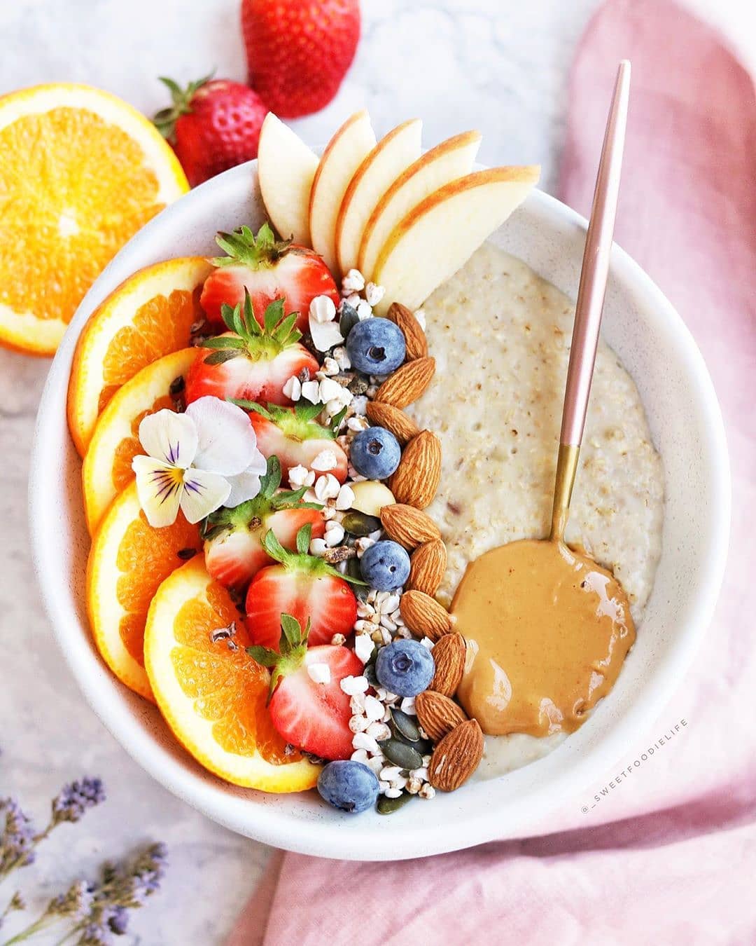Vegan Tropical Oatmeal with Fresh Toppings