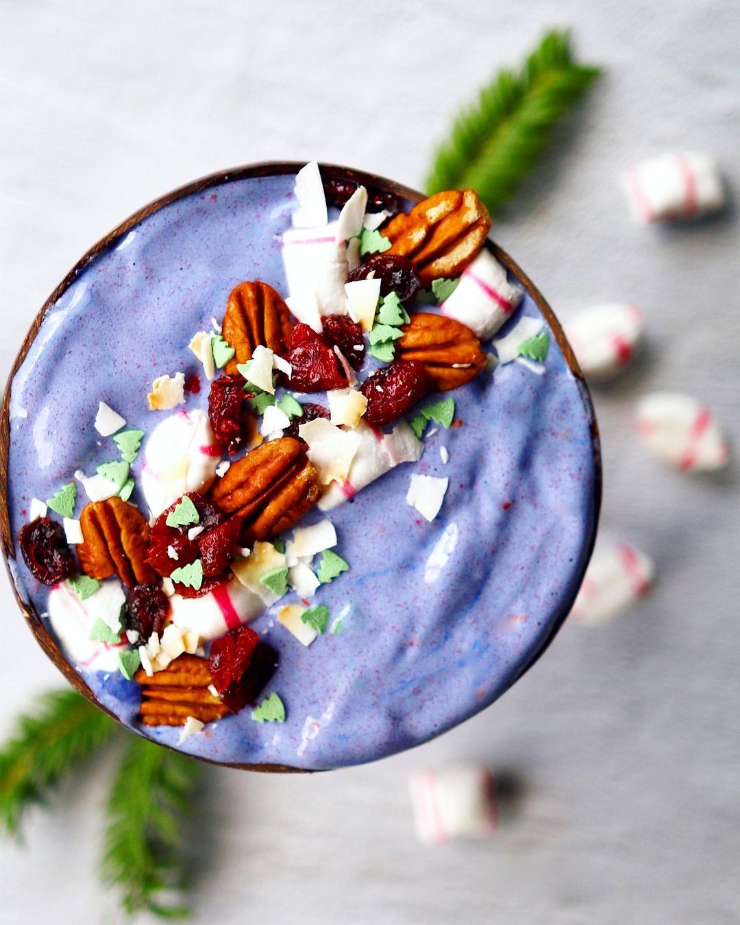 Purple Smoothie Bowl with Spirulina