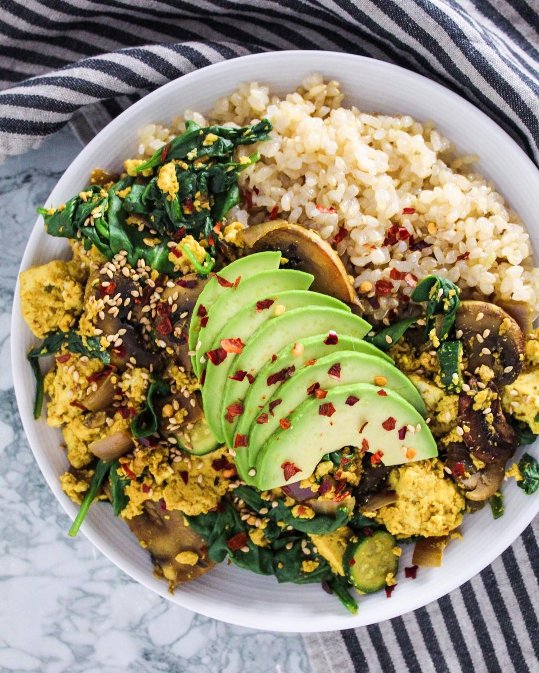 Simple Tofu Scramble with Vegetables and Spices