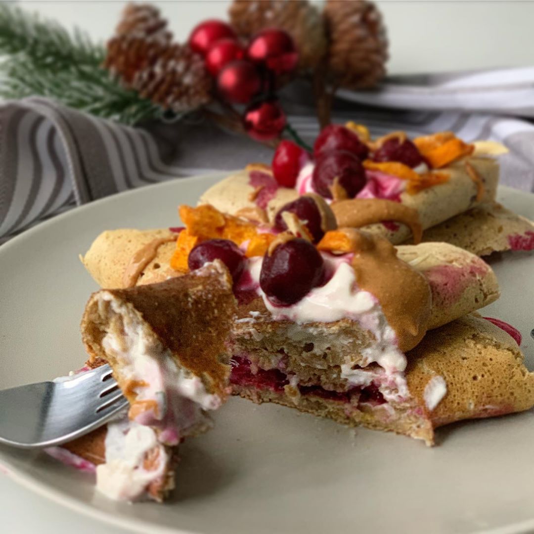 Vegan Cardamom Cherry Crêpes