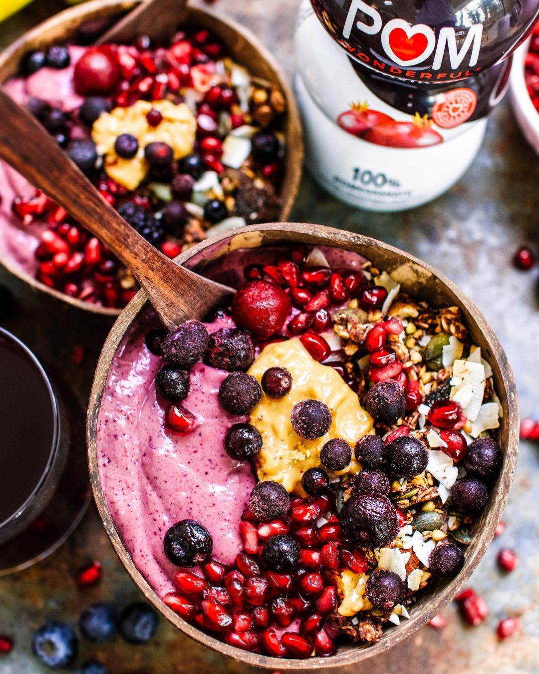 Pomegranate Infused Fruit Smoothie Bowl