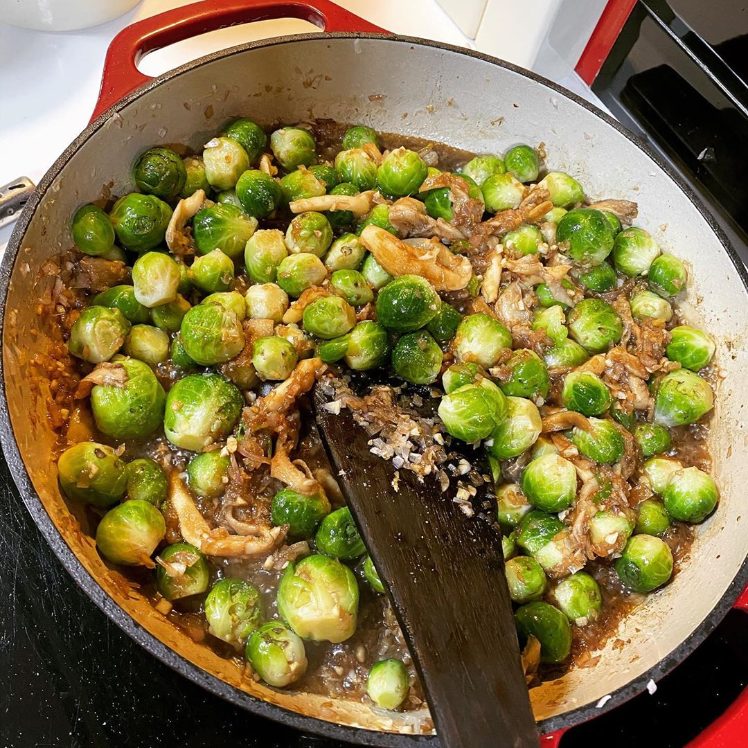 Sesame Ginger Brussels Sprouts Stir Fry