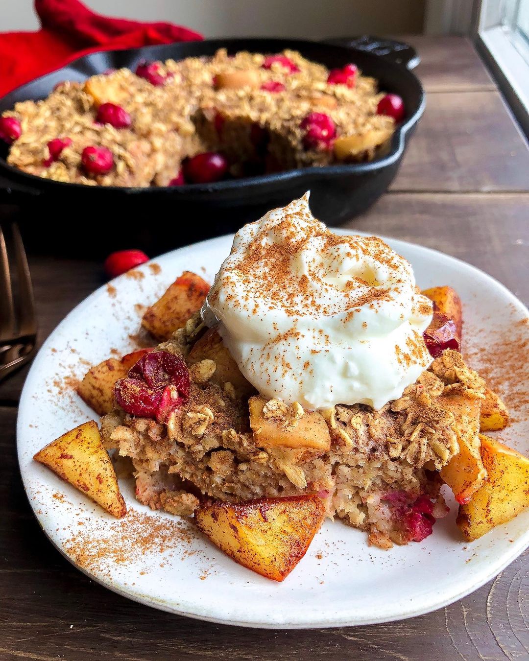 Cranberry Apple Baked Oats Breakfast