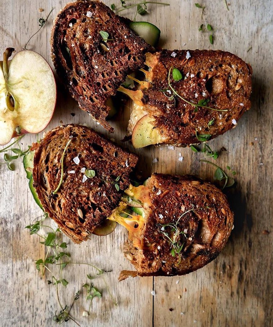 Vegan Grilled Cheese with Apple and Zucchini
