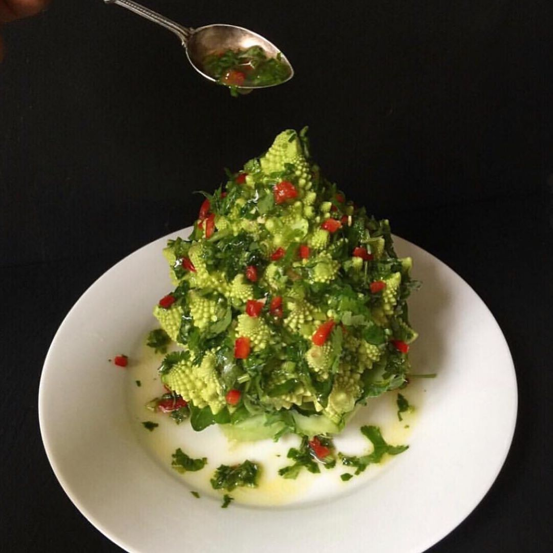 Roast Romanesco with Coriander Marinade