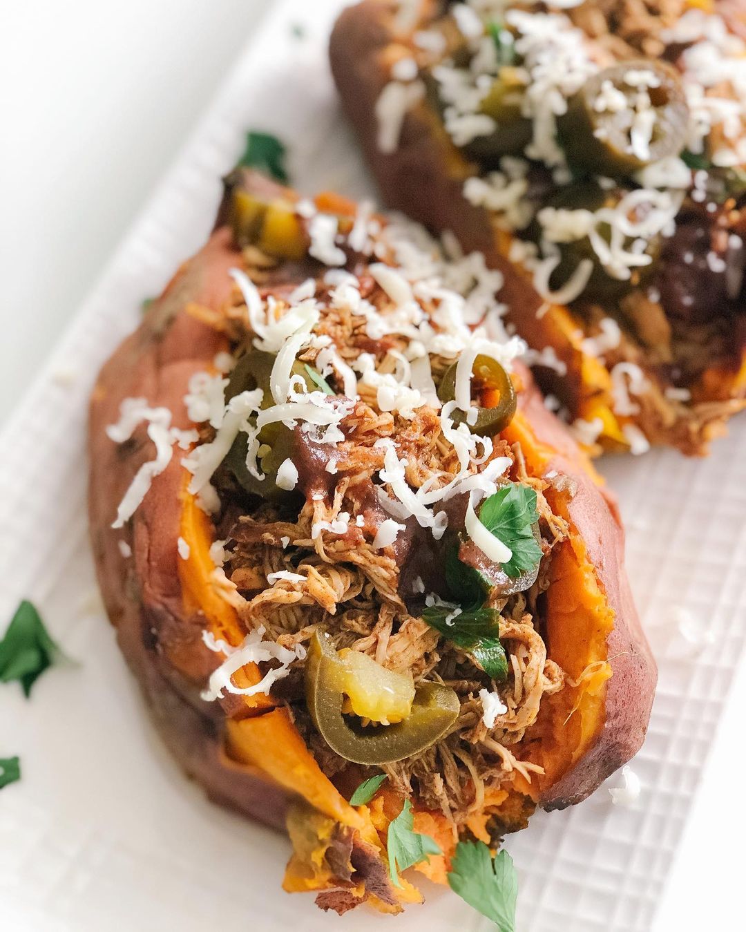 Instant Pot BBQ Chicken Stuffed Sweet Potatoes