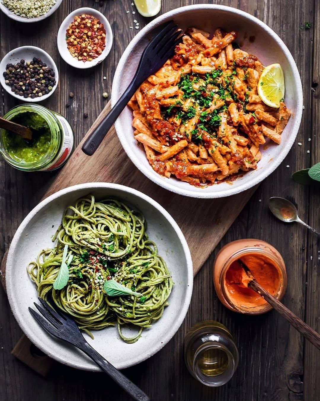 Hemp Pesto and Roast Capsicum Miso Pasta