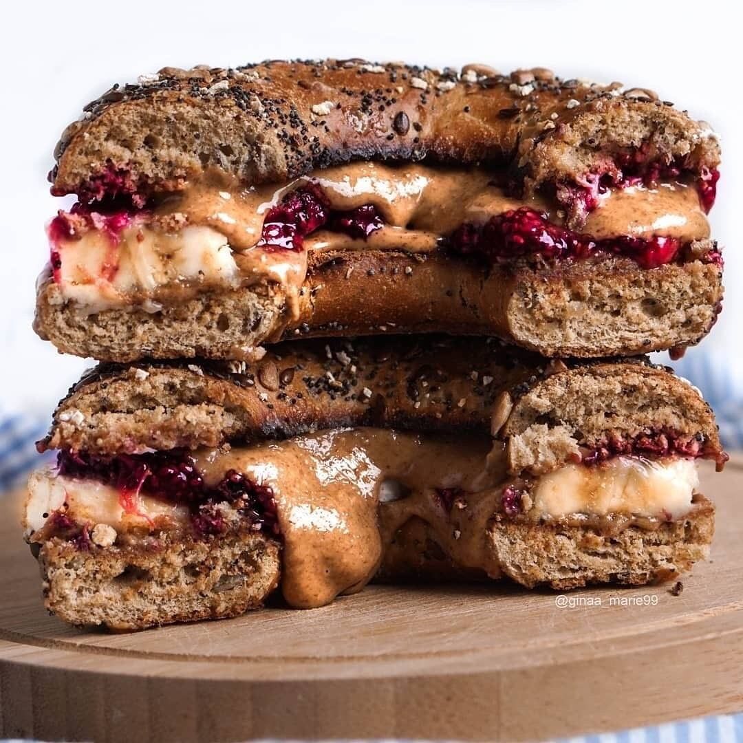 Keto Peanut Butter and Jam Bagel