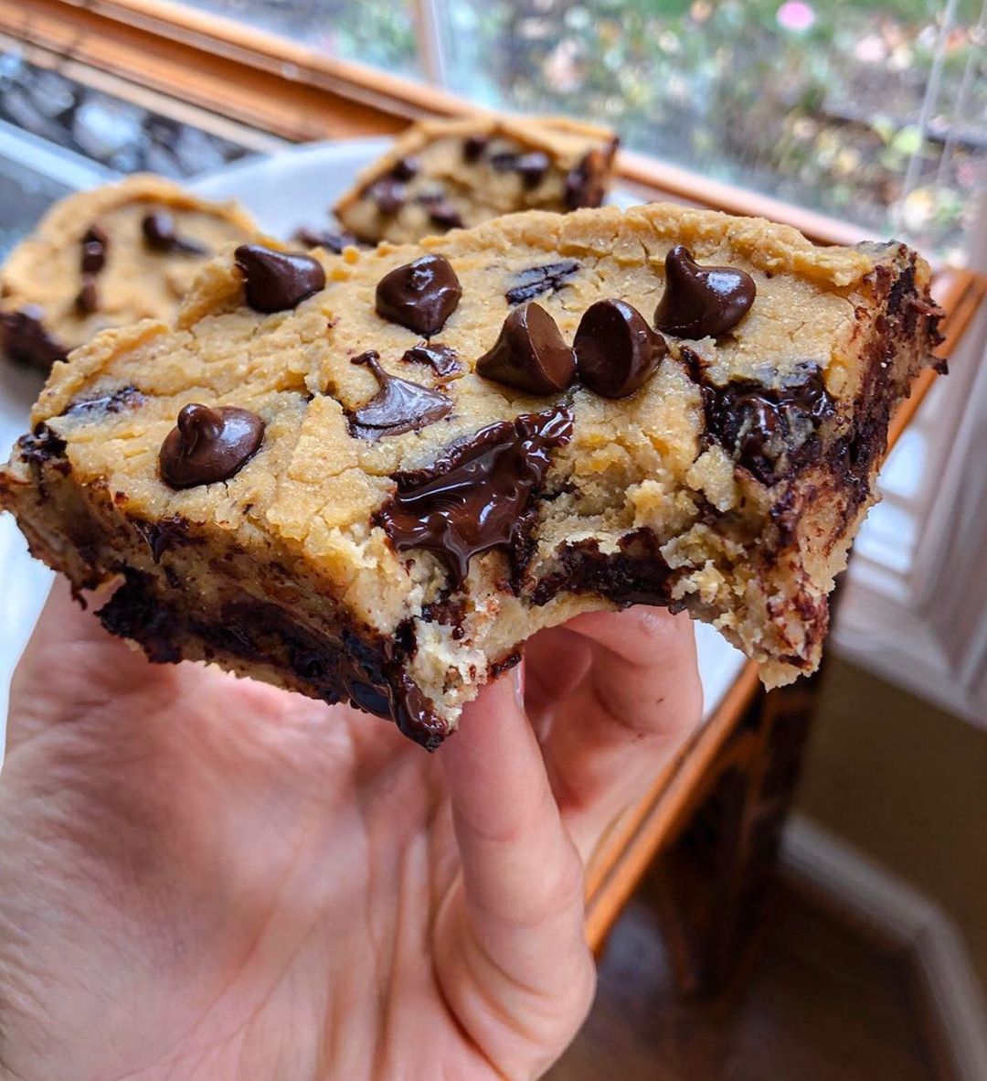 Quick Easy Vegan Chickpea Cookie Dough Blondies