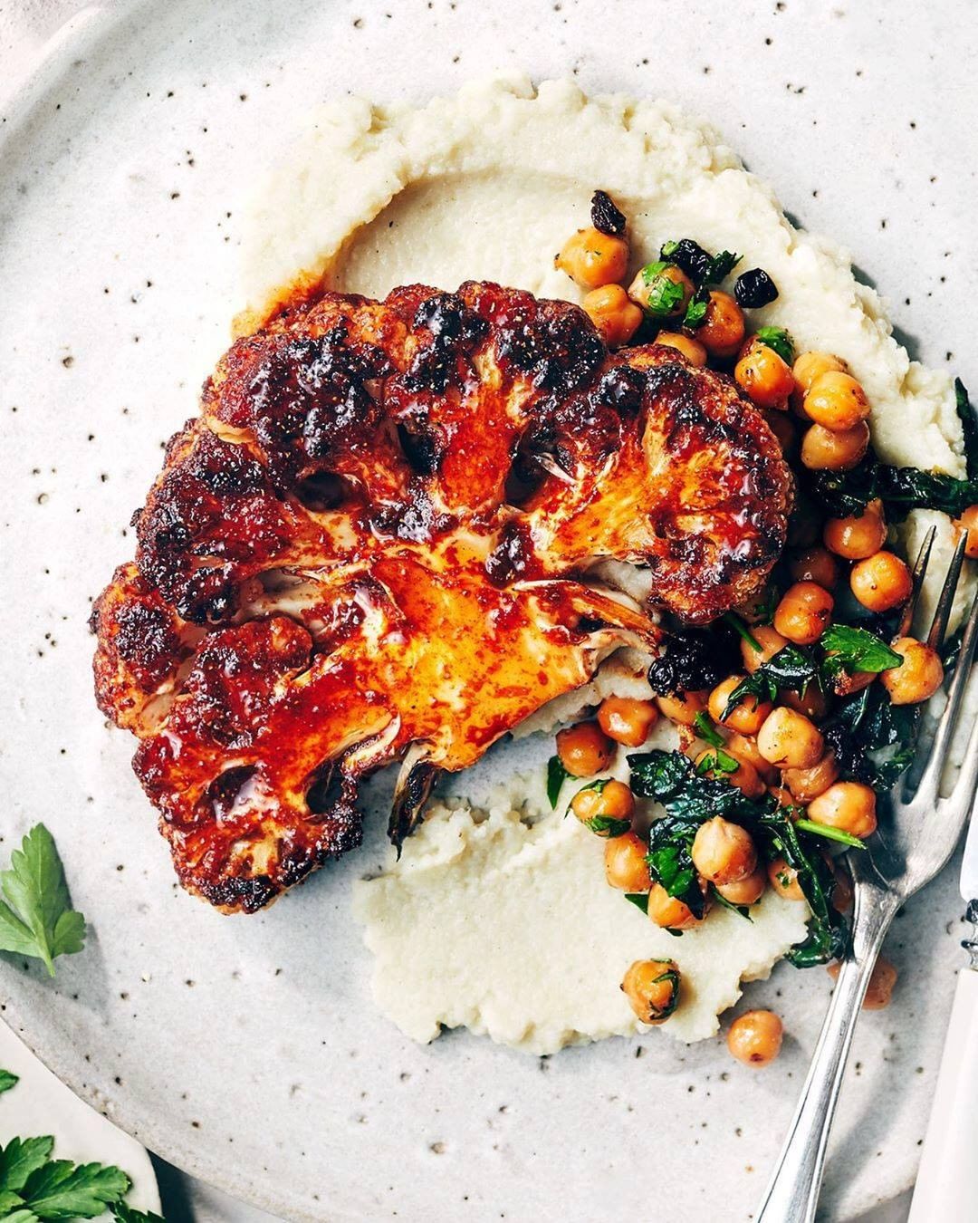 Harissa Spiced Cauliflower Steaks
