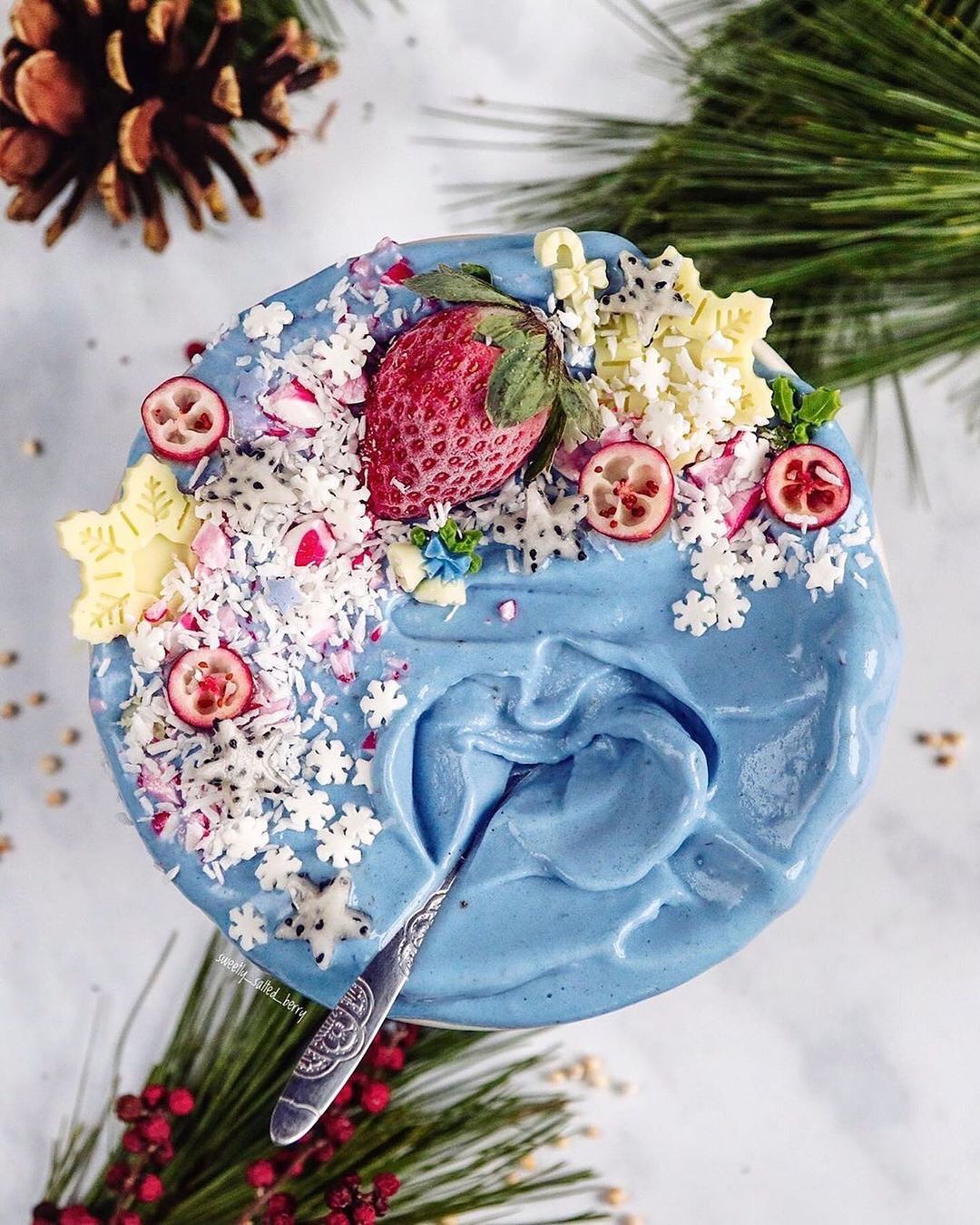 Blue Spirulina Banana Smoothie Bowl