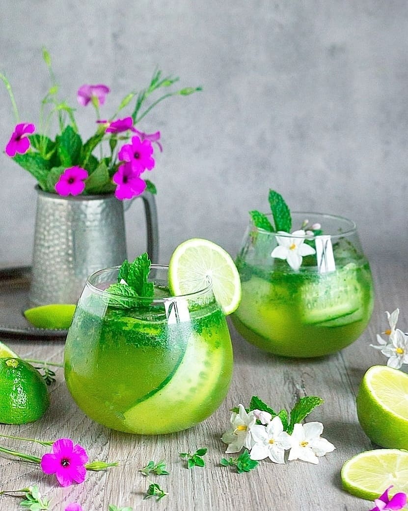 Refreshing Mint Cucumber Lemon Mocktail Drink