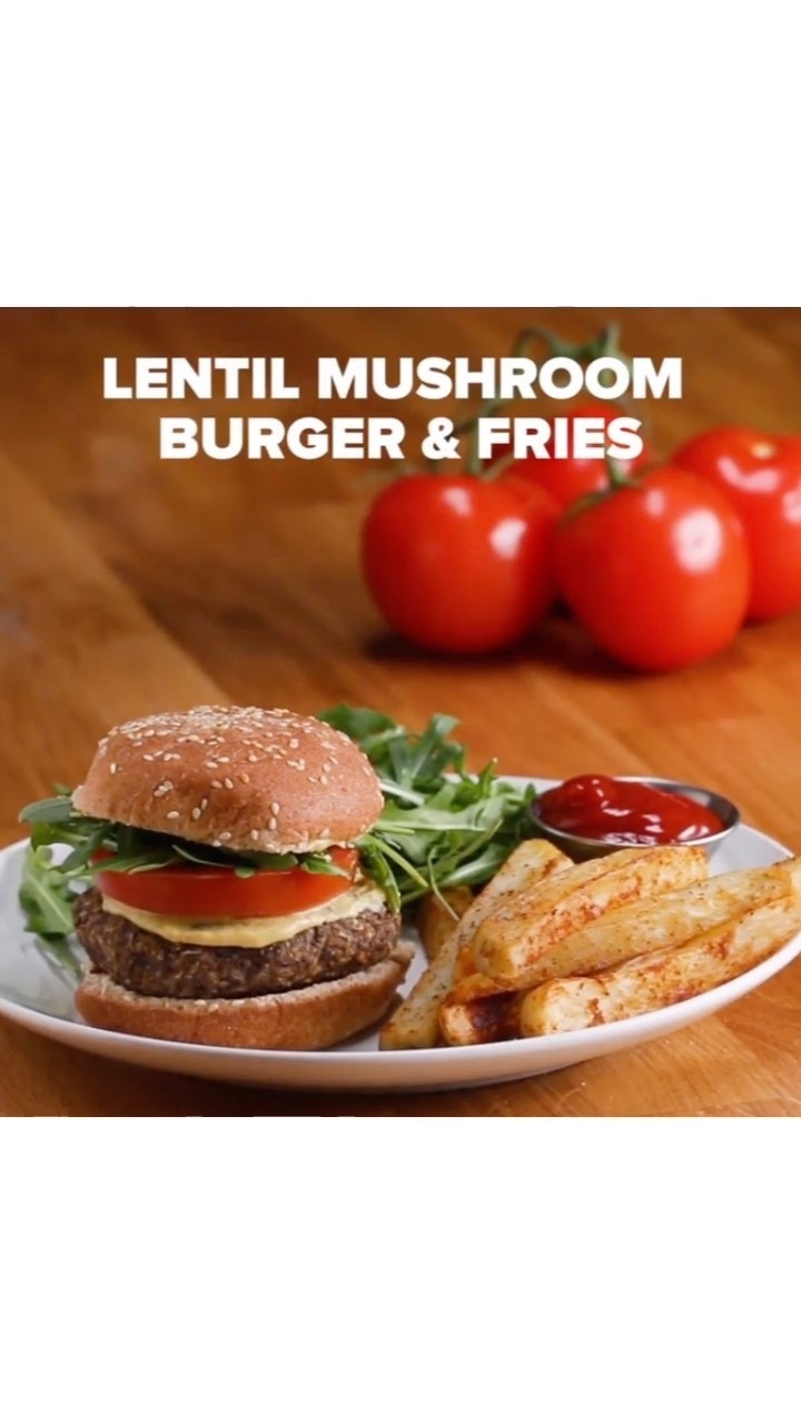 Homemade Mushroom Lentil Burgers