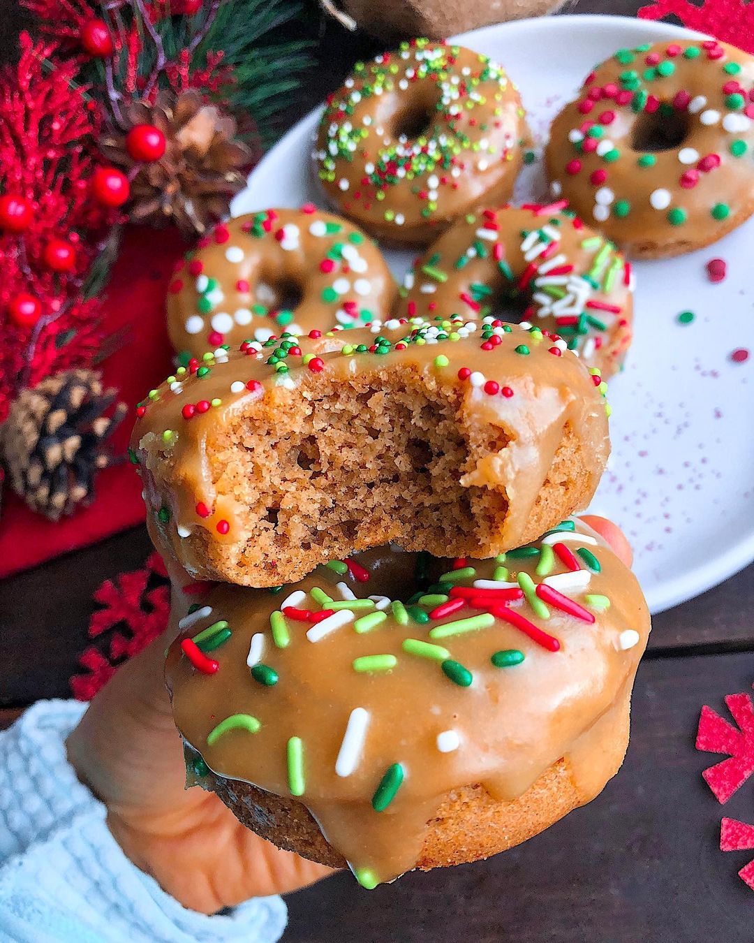 Paleo Gingerbread Donuts with Coconut Icing