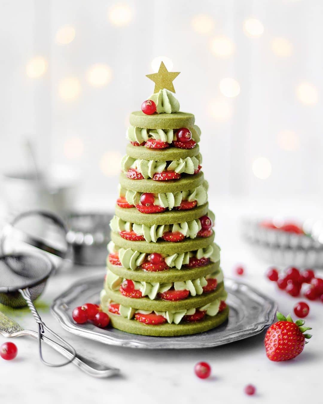Matcha Christmas Tree Cookies