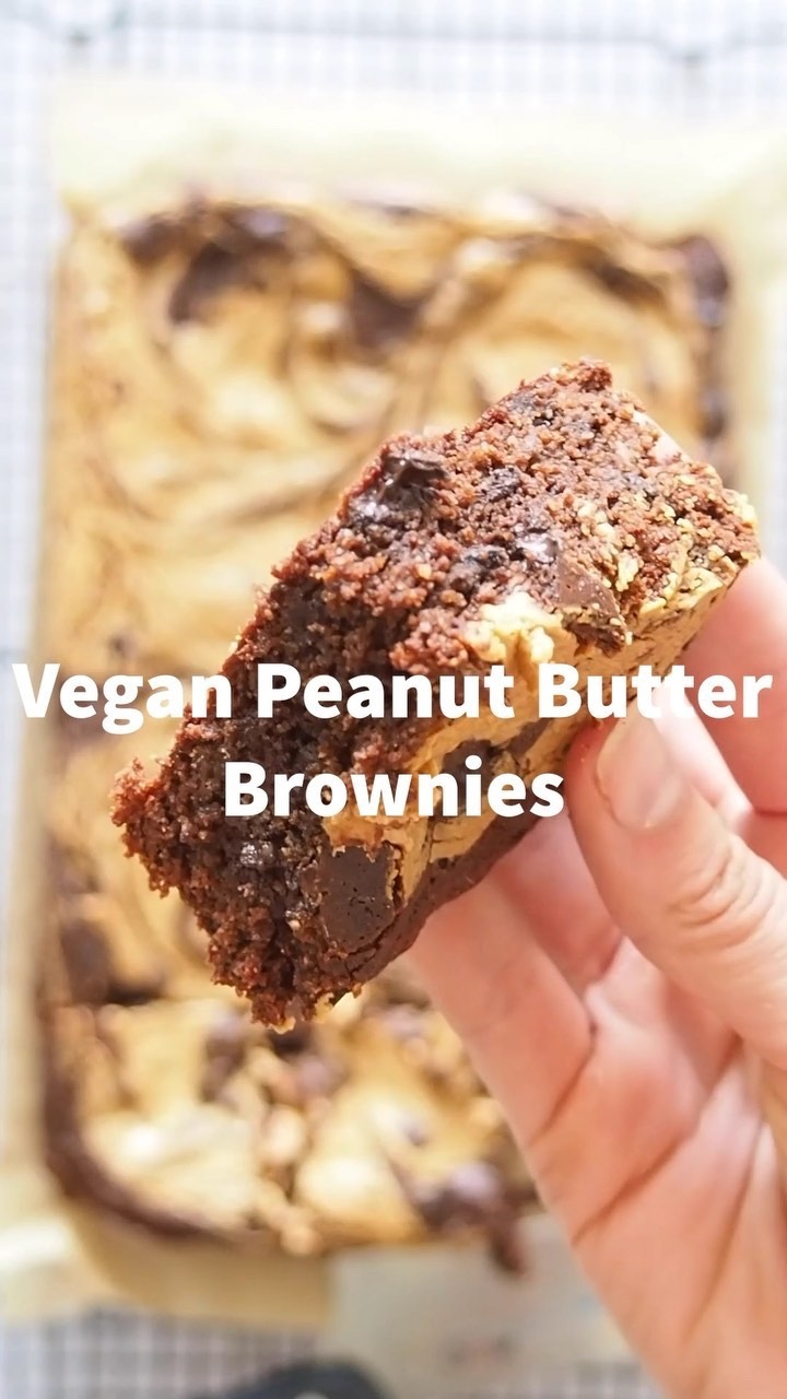 Vegan Peanut Butter Swirl Brownies