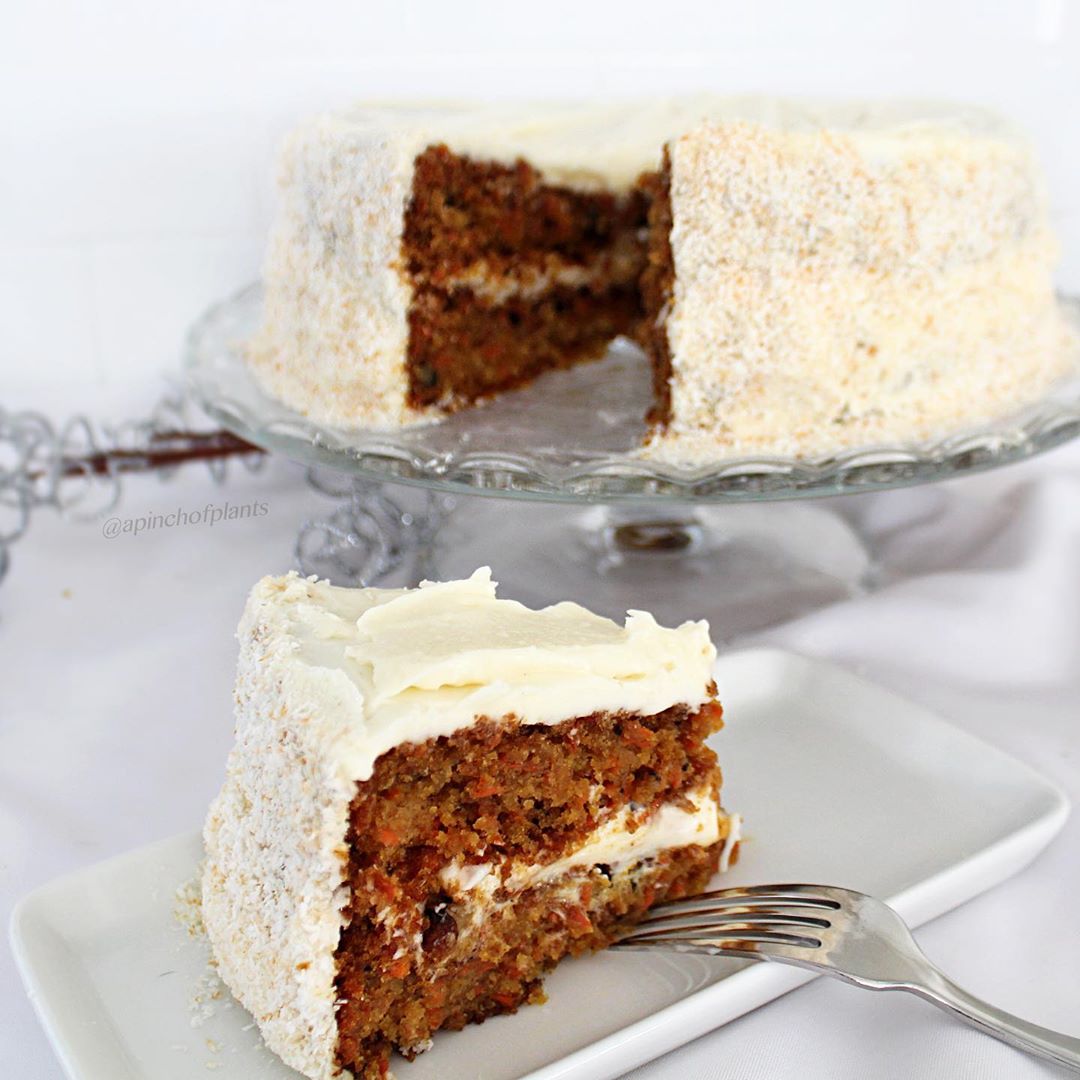 Vegan Carrot Cake with Toasted Coconut