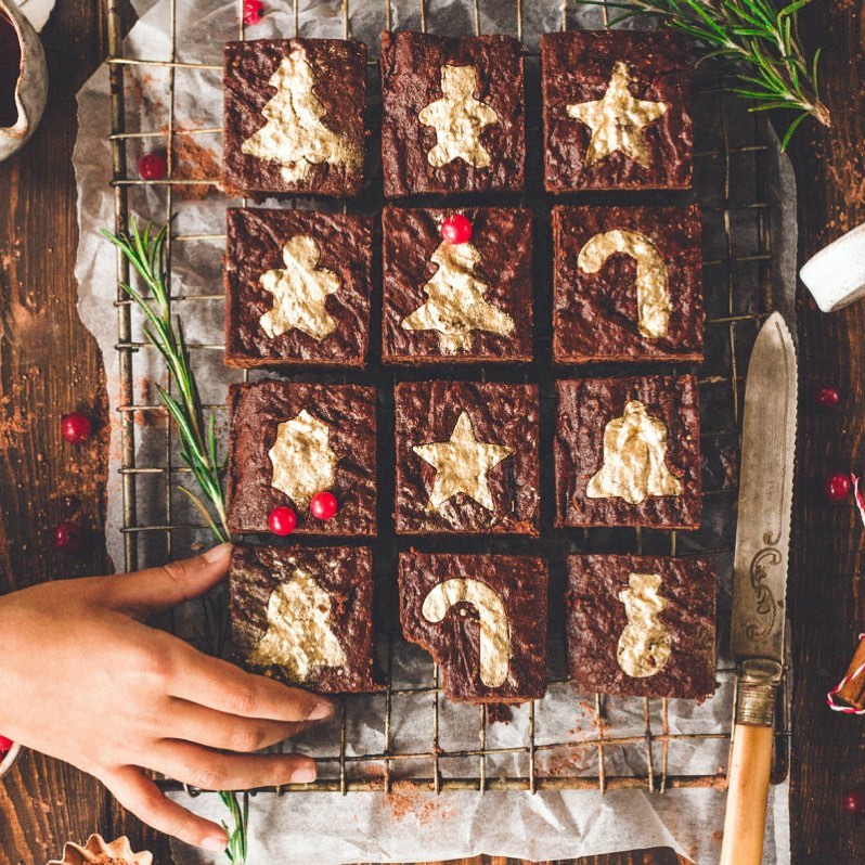 Festive Fudgy Mince Pie Brownies