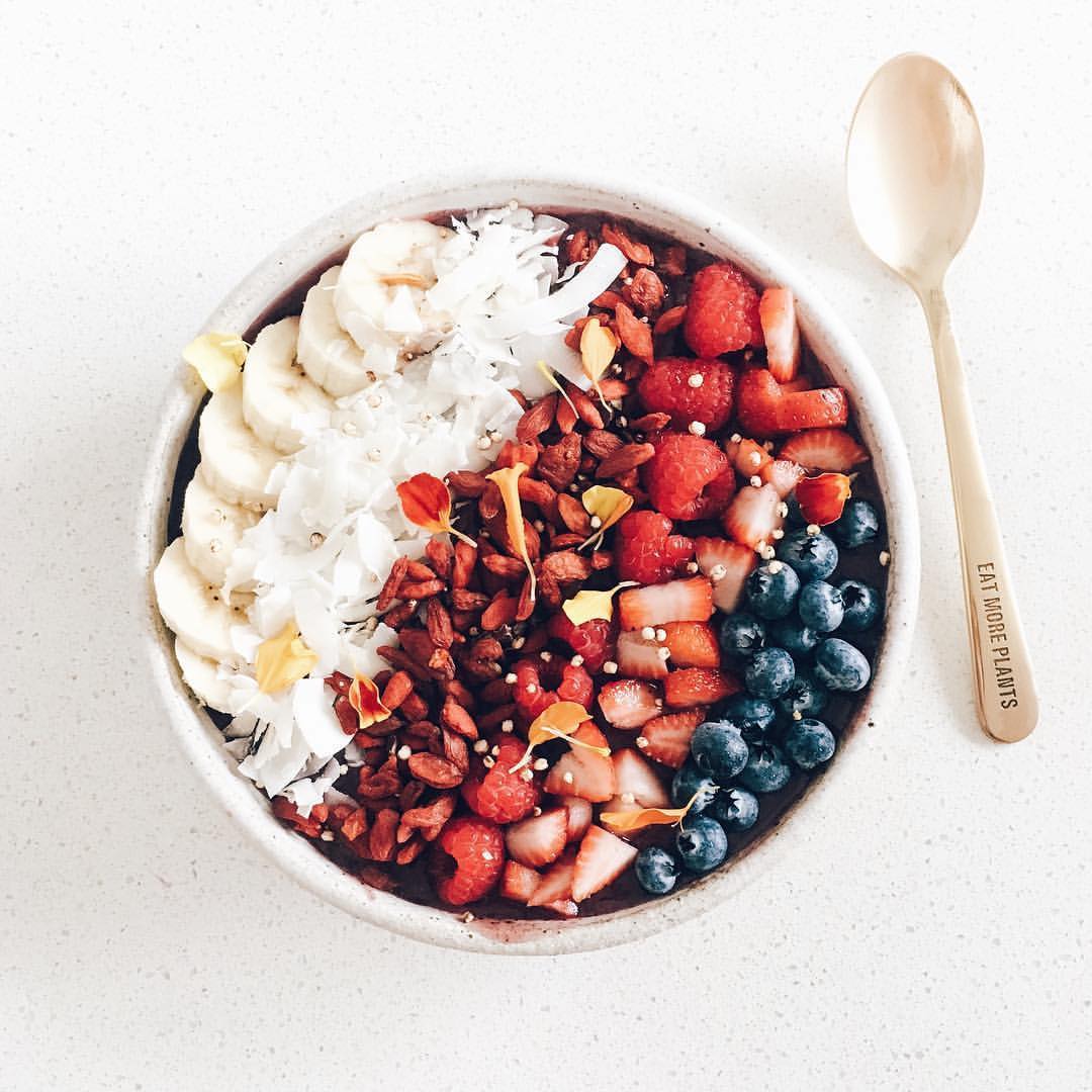 Acai Bowl with Berries and Toppings