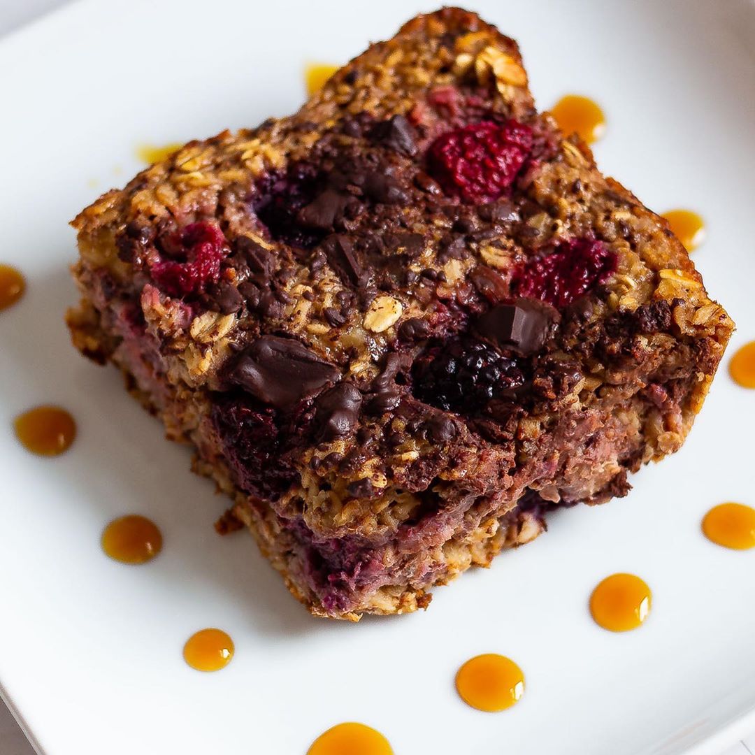 Vegan Gluten-Free Chocolate Berry Baked Oatmeal