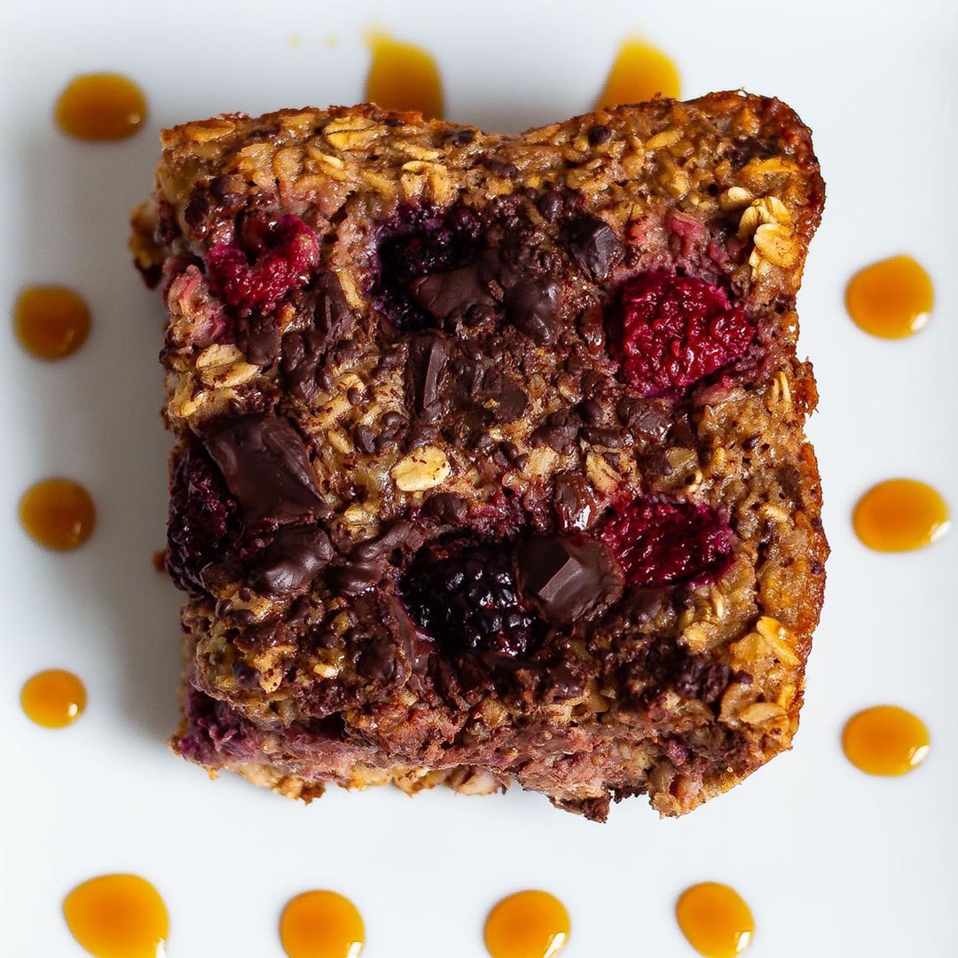 Vegan Gluten-Free Chocolate Berry Baked Oatmeal