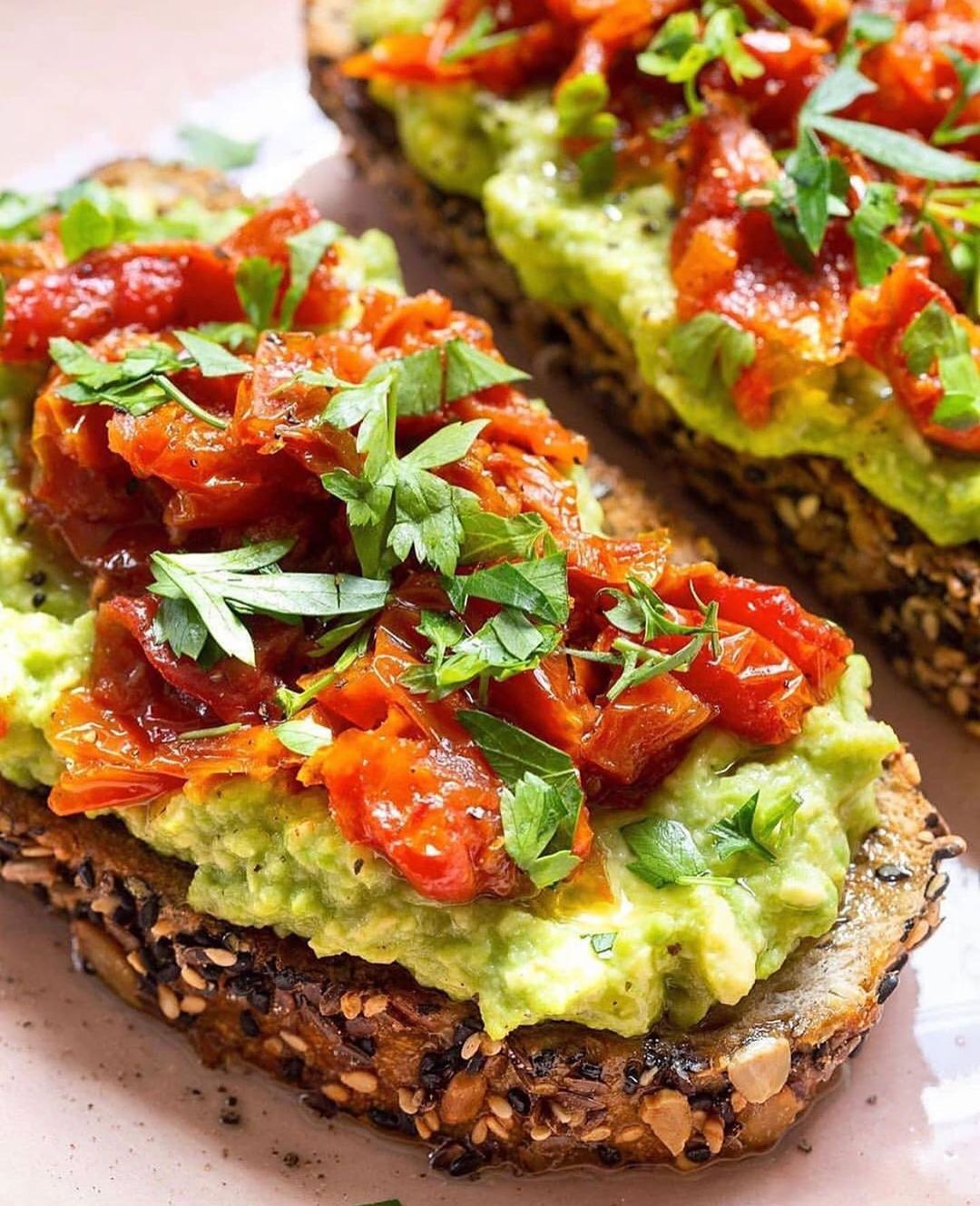 Heavenly Slow Roasted Tomato Avocado Toast