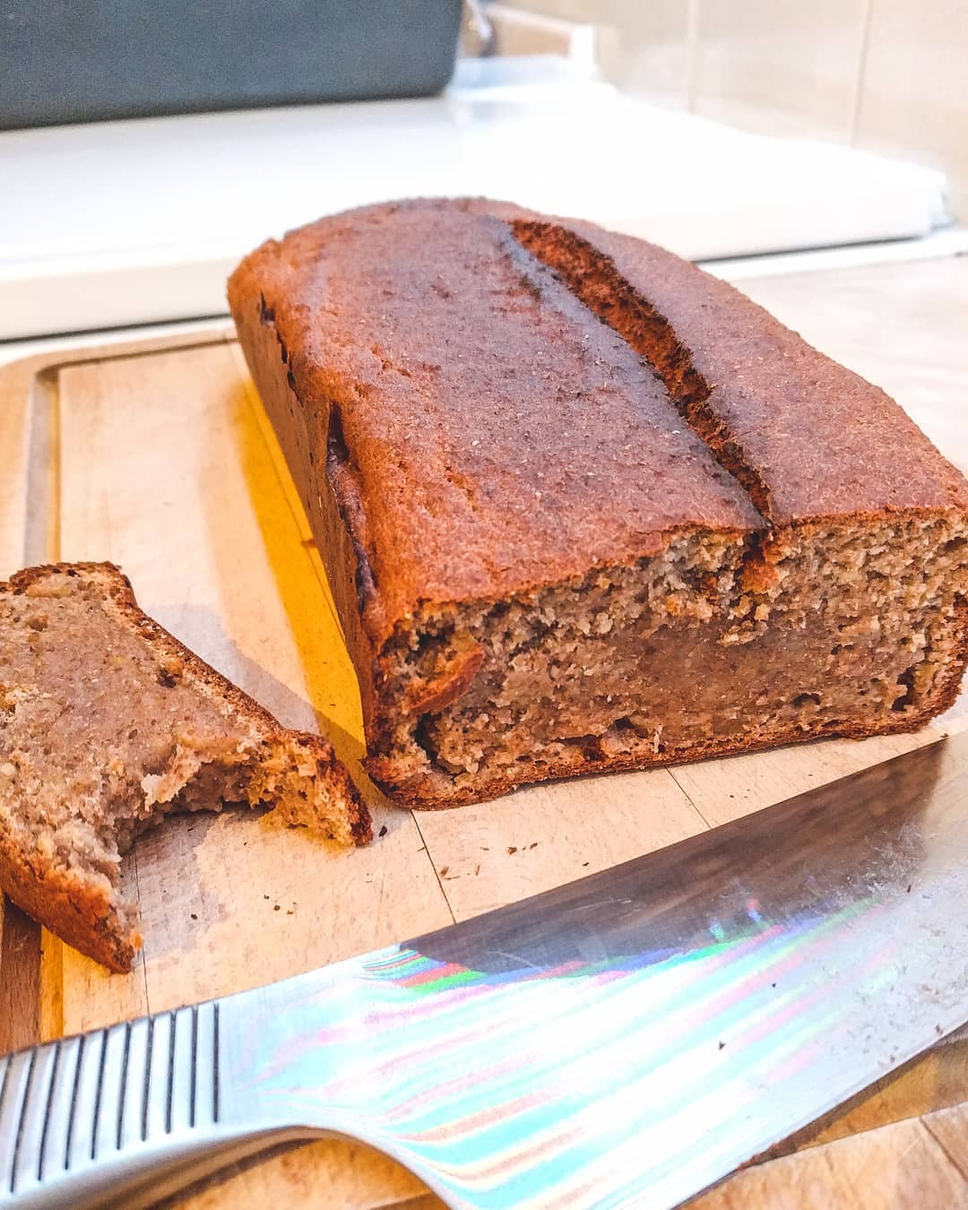 Homemade Banana Bread with Apples and Peanut Butter