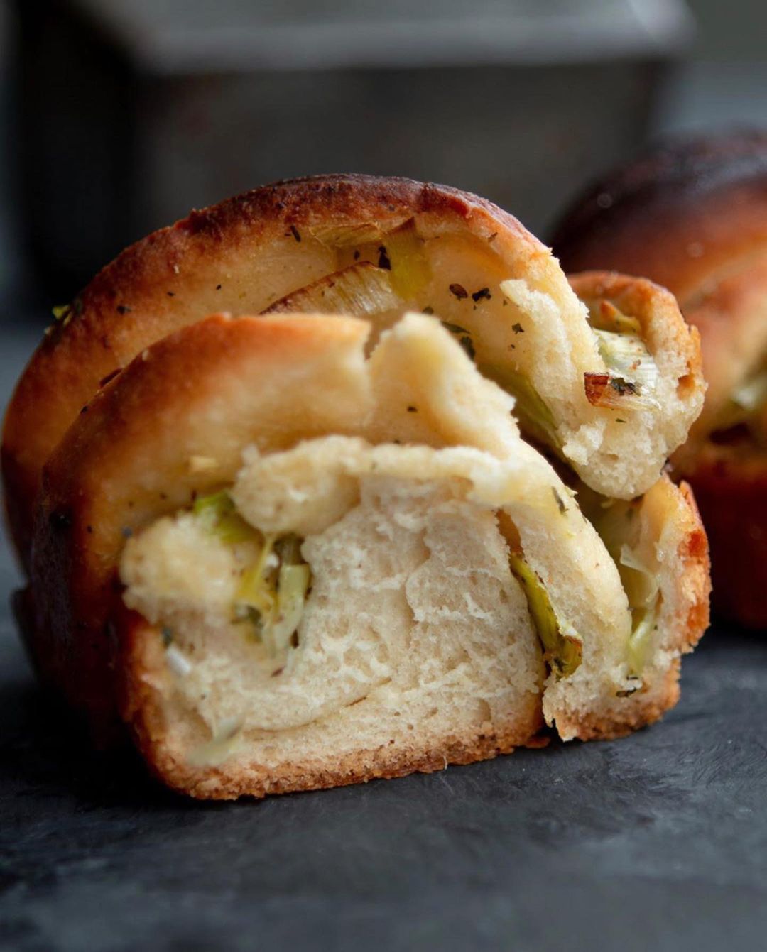 Garlic and Leek Twist Bread