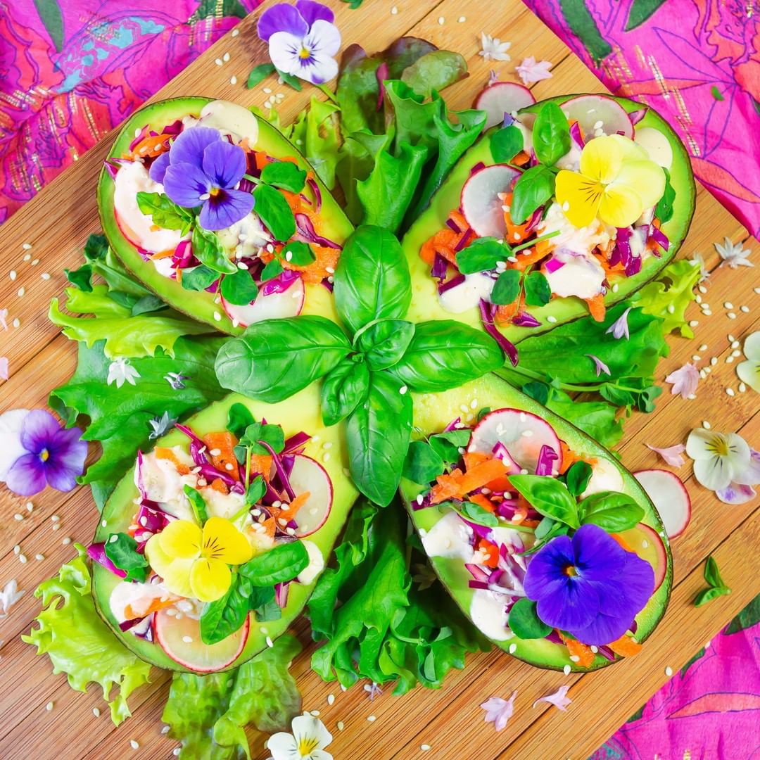 Vegan Avocado Boats with Sesame Sauce