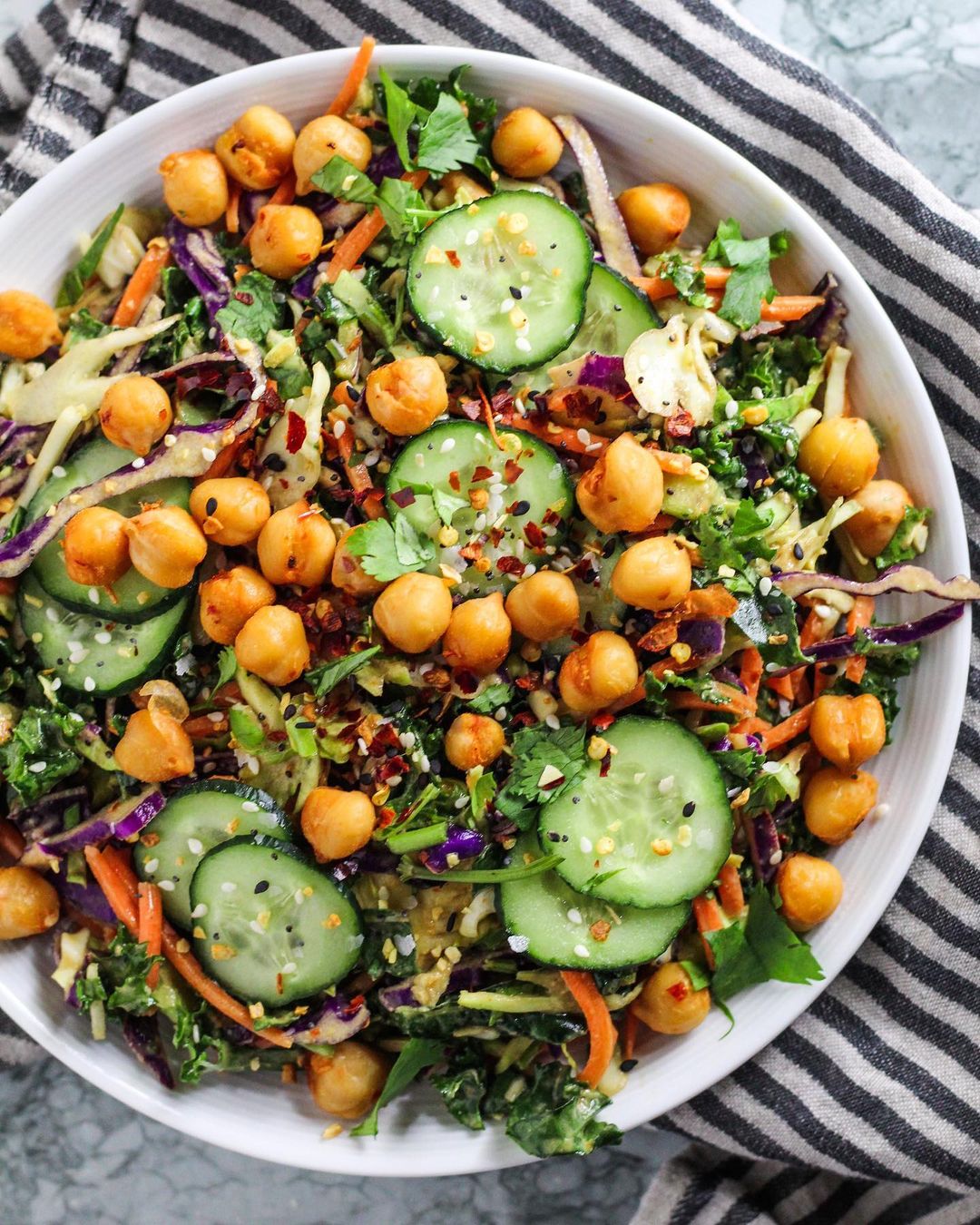 Crunchy Veggie Salad with Peanut Dressing