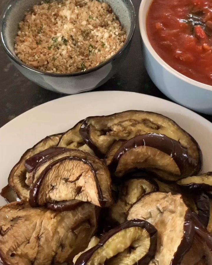 Vegan Eggplant Parmigiana with Spinach and Herbs