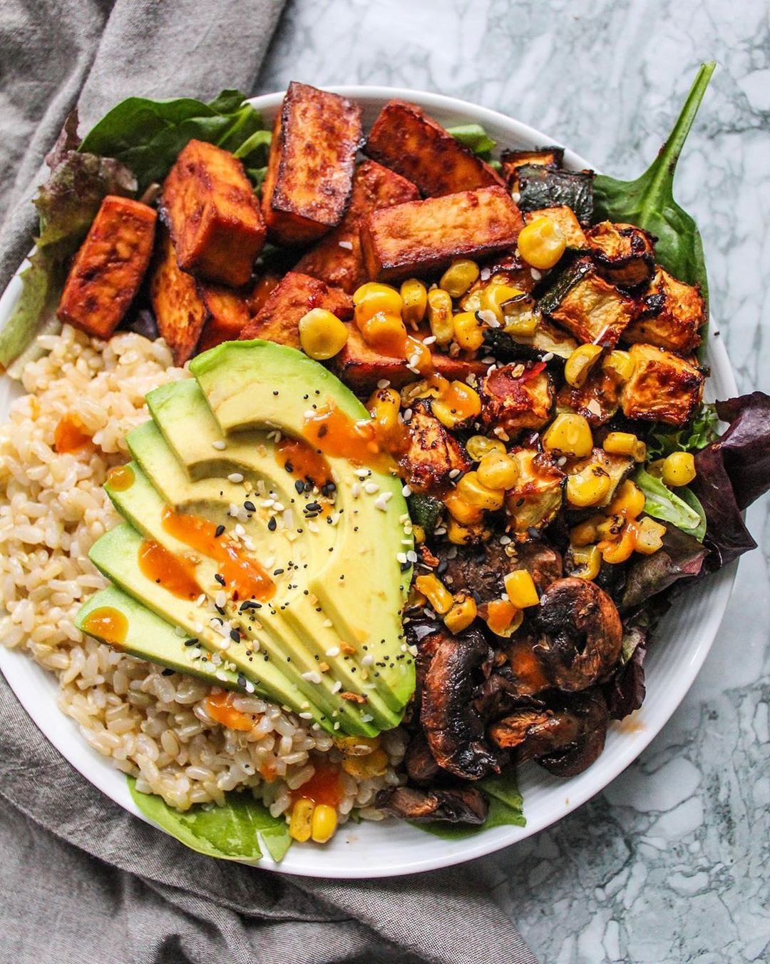 Savory Baked Tofu Lunch Bowl