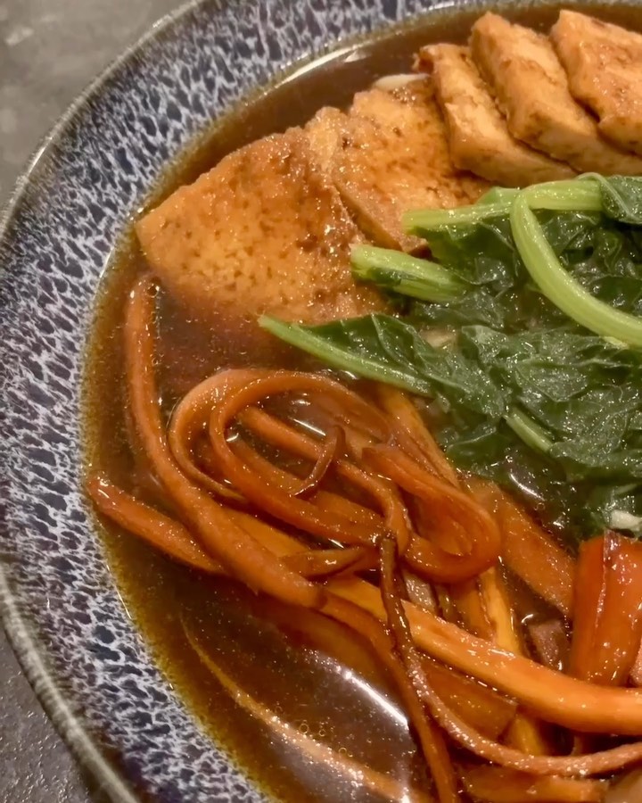 Vegetable Broth with Homemade Noodles and Tofu