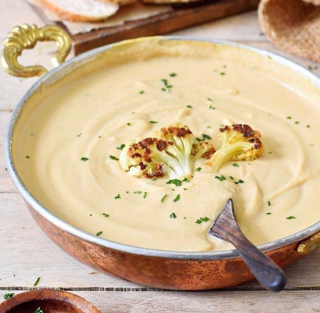 Creamy Vegan Roasted Cauliflower Soup