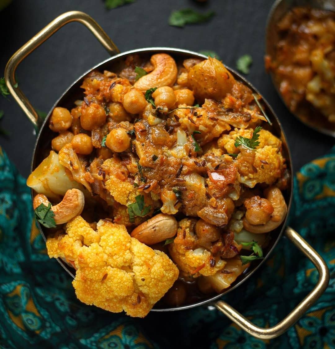 Cauliflower-Chickpea Curry with Cashews