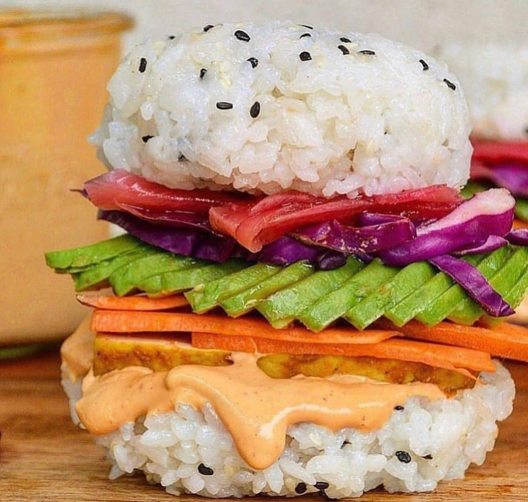 Sushi Burger with Vegan Chipotle Mayo