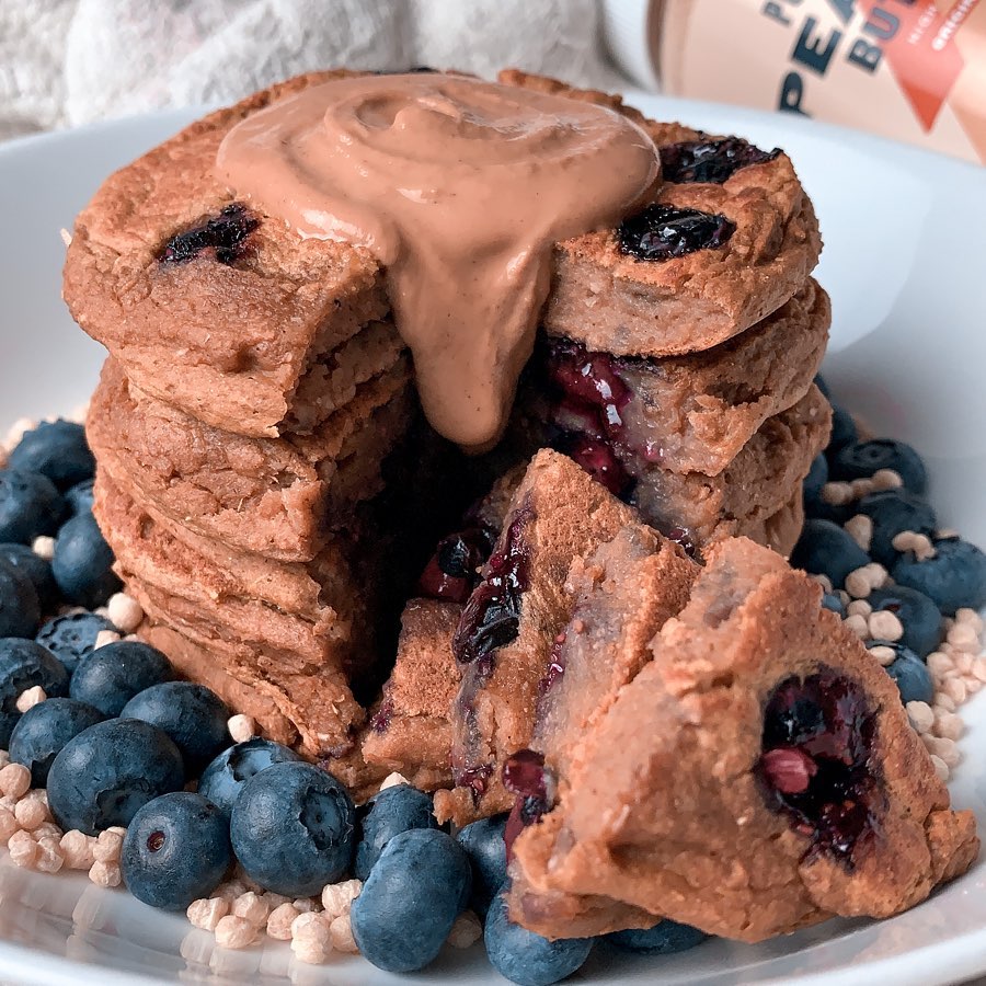 Fluffy Blueberry Pumpkin Pancakes