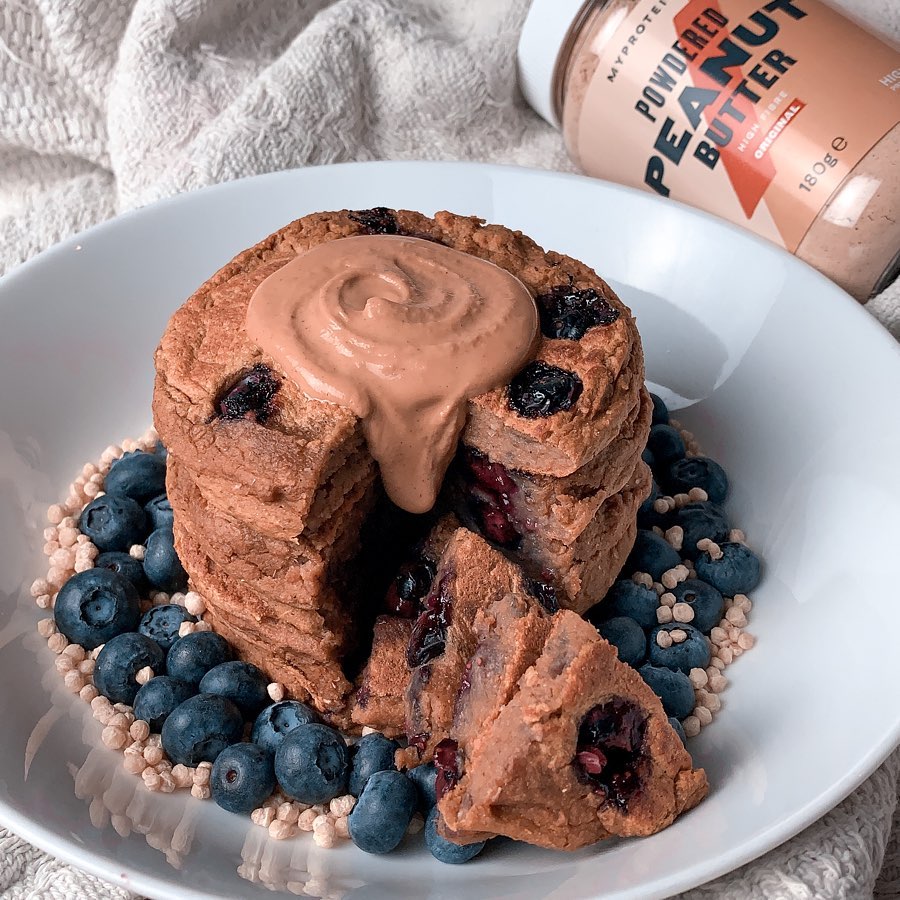 Fluffy Blueberry Pumpkin Pancakes