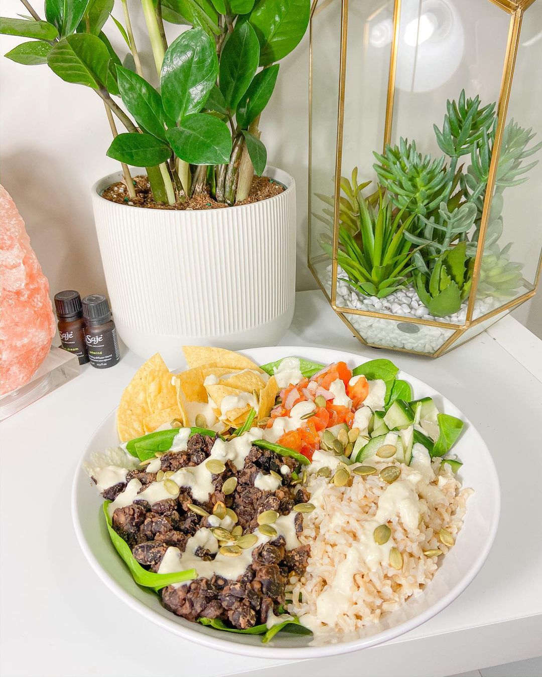 Mexican Burrito Bowls with Cashew Crema