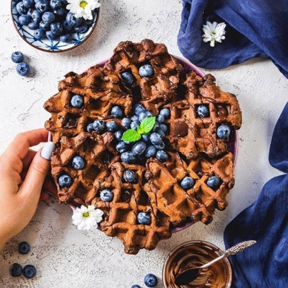 Tasty Vegan Gluten-Free Chocolate Pumpkin Waffles