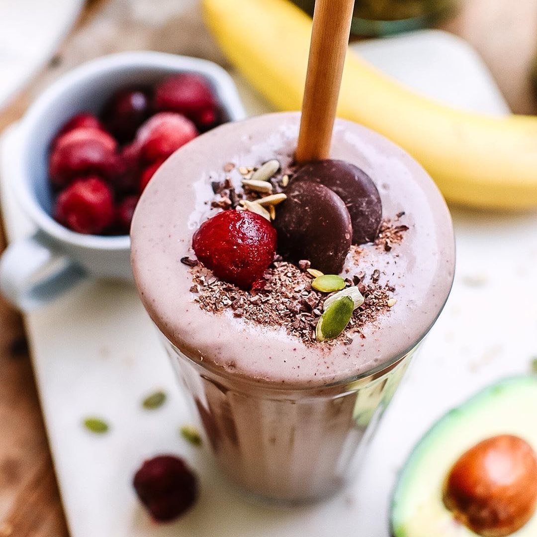 Cherry Avocado and Cashew Butter Smoothie