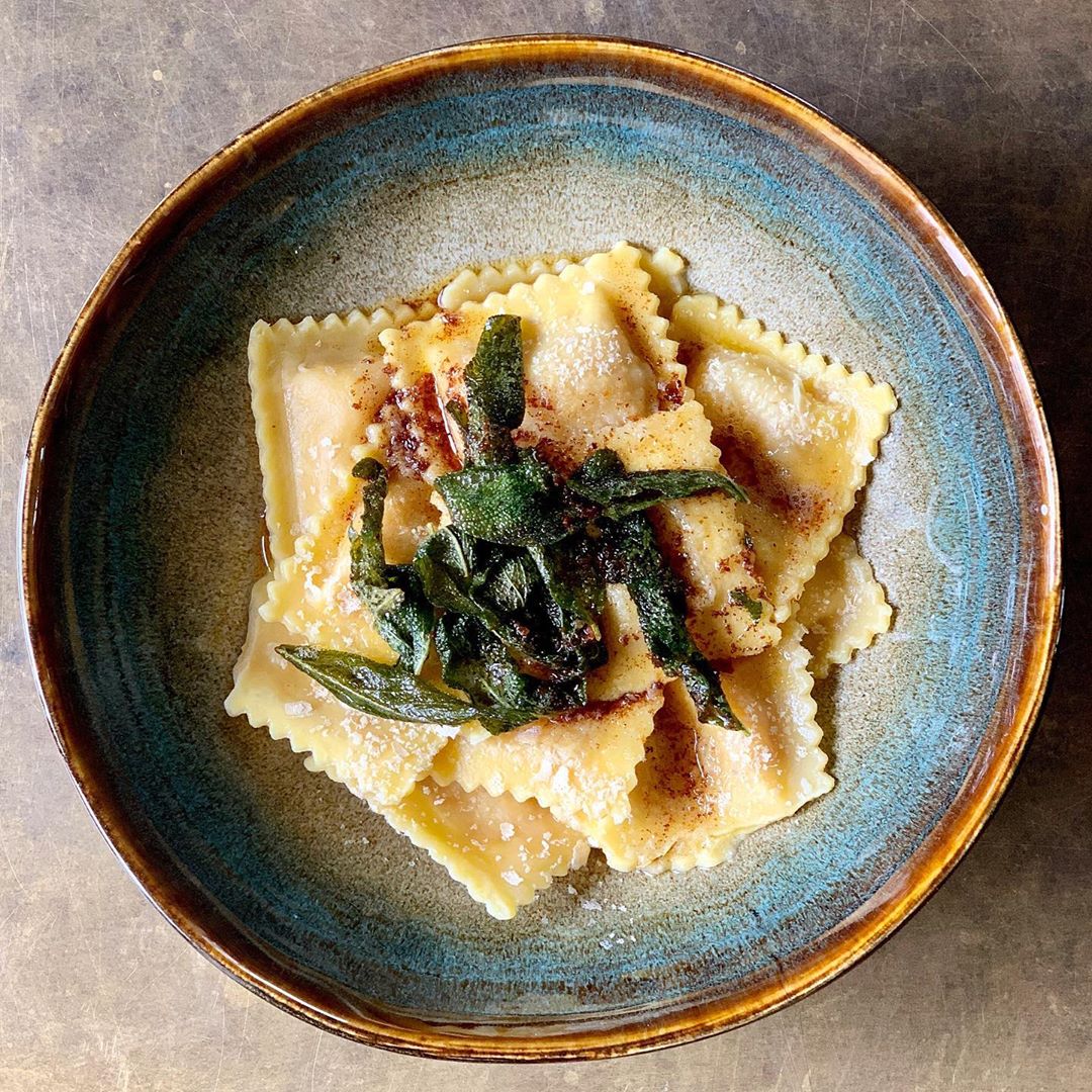 Pumpkin Tortelli with a Simple Sage Butter