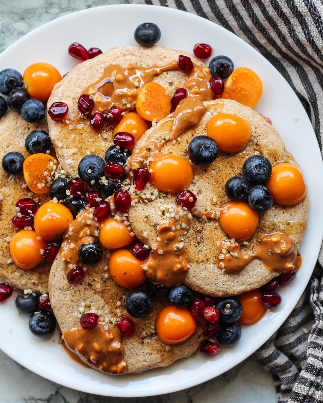 Fluffy Coconut Whole Grain Pancakes