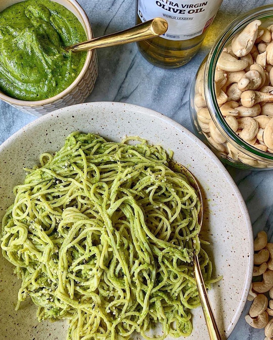 Creamy 5 Ingredient Vegan Cashew Hemp Basil Sauce
