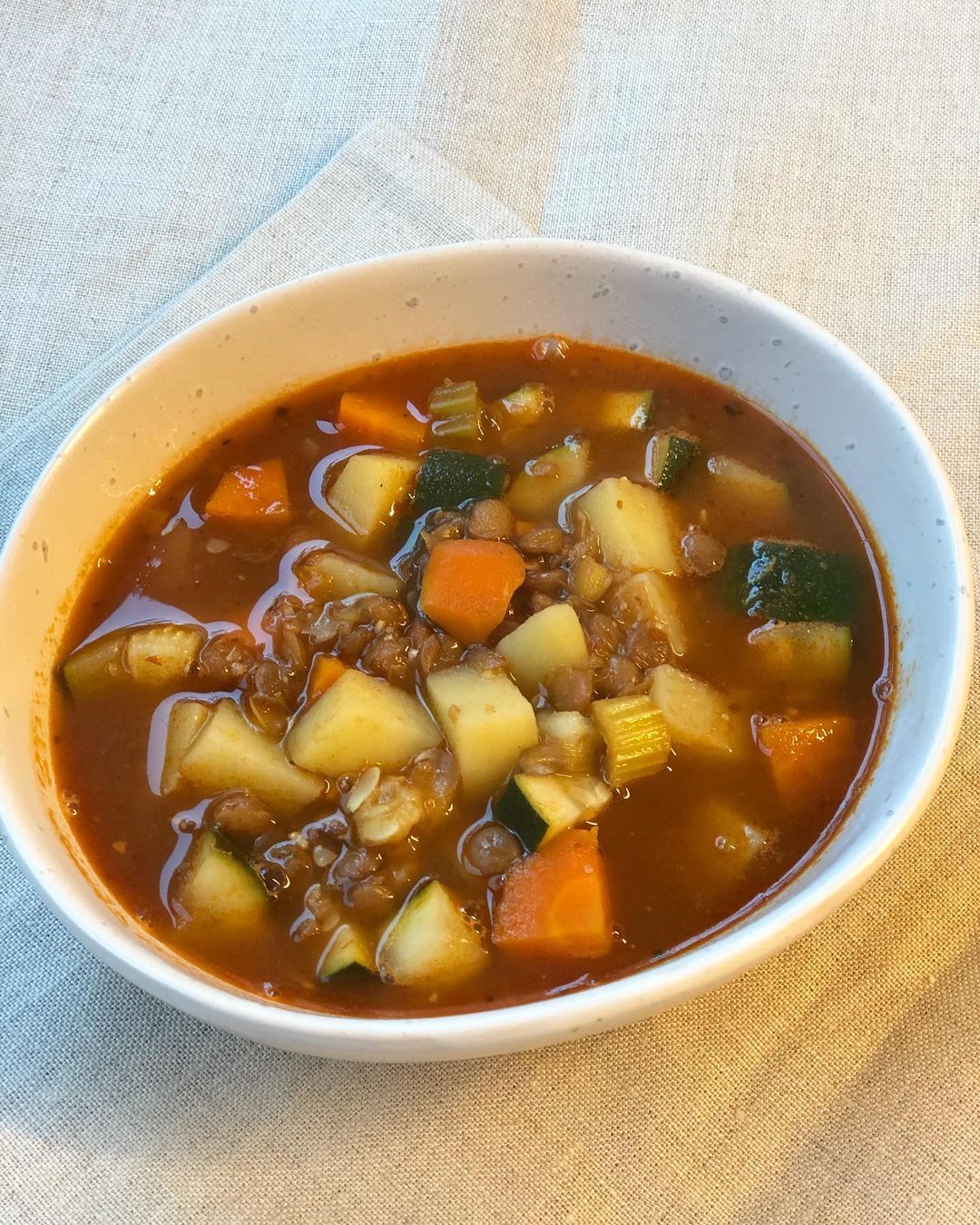 Hearty Chunky Lentil Vegetable Soup