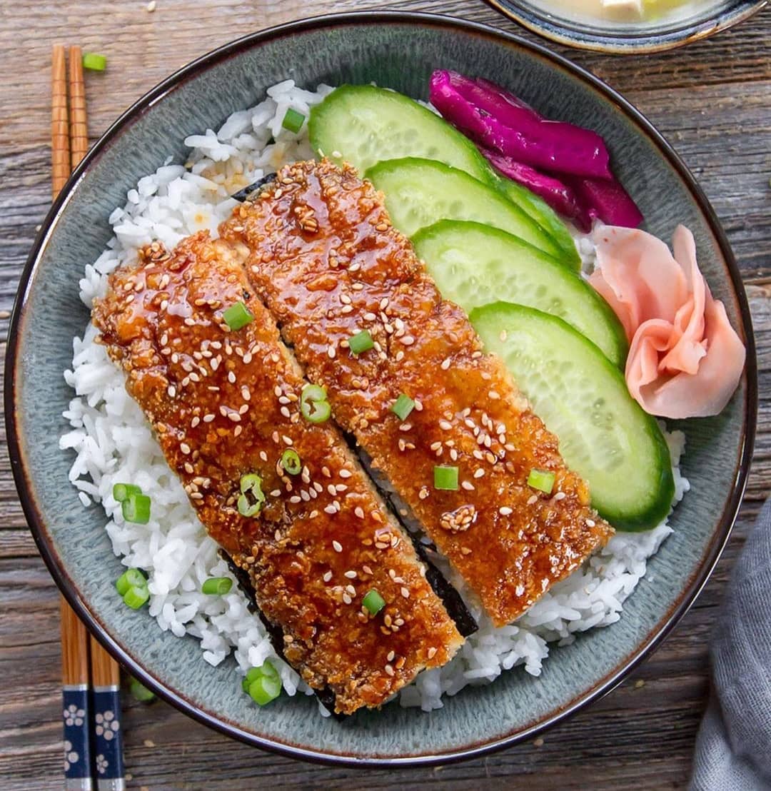 Vegan Unagi Bowl with Tofu and Potatoes